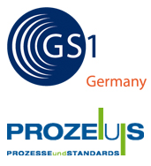 Logo der Unternehmen GS1 Germany und PROZEUS untereinander