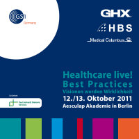 Keyvisual der Best Practice Konferenz Healtcare live im Oktober 2011